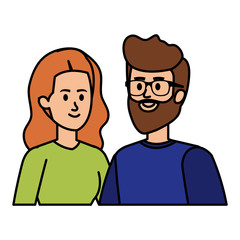 young couple avatars characters