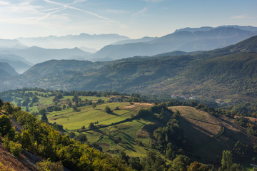 Fototapeta premium View on the Dinaric Alps from viewpoint near Scit, Bosnia and Herzegovina