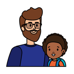 young father with son characters