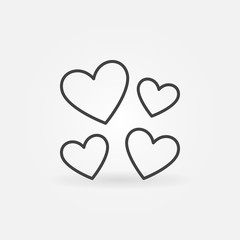 Hearts vector Love concept icon in thin line style