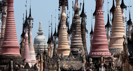 Stupas at the Kakku Pagoda Complex in central Myanmar