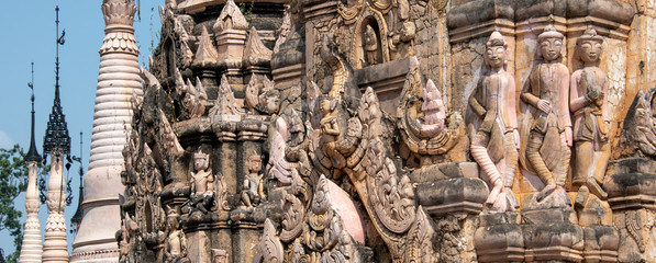 Carvings at the Kakku Pagoda Complex in central MYanmar
