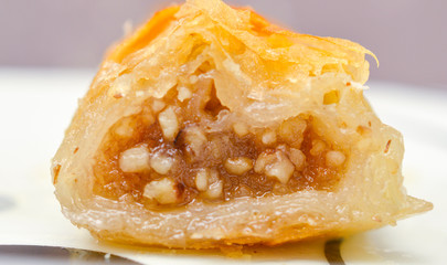 oriental turkish sweet rolled baklava