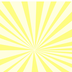 Pop art background, yellow sun rays on an orange background, raster points