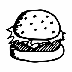 Hand drawn burger illustration
