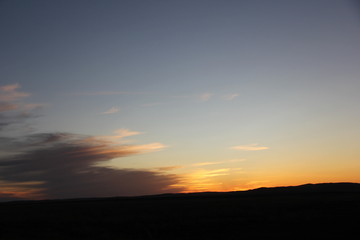 sunset in mountains