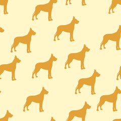 Fototapeta premium seamless background, kids dog, german dog. Raster of yellow, retro, vintage