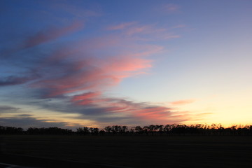 sunset over lake