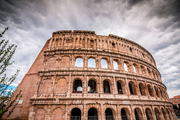 Fototapeta premium Exterior view of the ancient Roman Colloseum in Rome