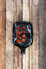 Canele is a small French pastry with rum and vanilla