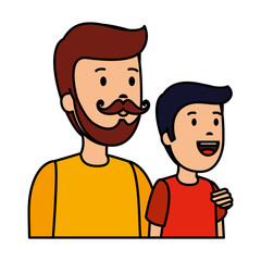 young father with son characters