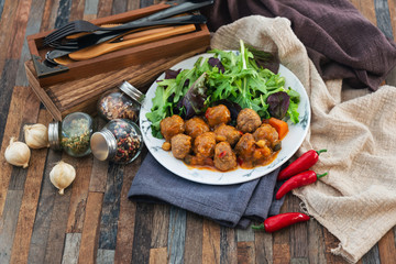 Traditional delicious couscous beef balls
