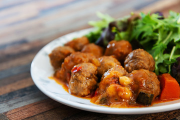 Traditional delicious couscous beef balls