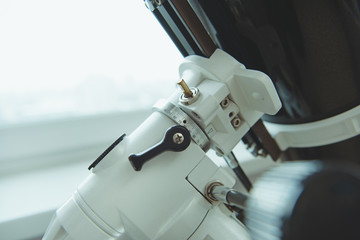 Close up of modern microscope in laboratory