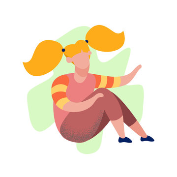 recommend clip art: Girl with Pigtails Cartoon Vector Illustration