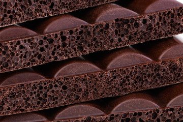 background texture of milk porous chocolate closeup