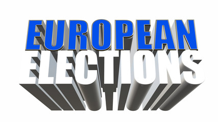 European elections in 3D on white background. 