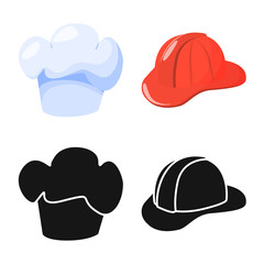 Isolated object of clothing and cap icon. Collection of clothing and beret stock symbol for web.