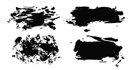 Brush strokes. Vector paintbrush set. Grunge design elements.