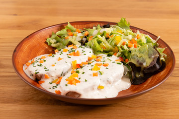 Offen Kartoffel mit einer Sauerrahmsauce