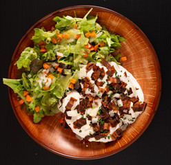 Offen Kartoffel mit einer Sauerrahmsauce