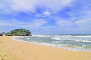 natural views of the south coast in the Yogyakarta region. This beach is named 