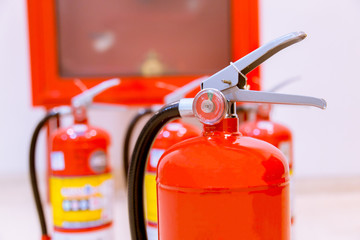 Naklejka premium fire extinguishers available in fire emergencies.