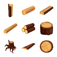 Vector illustration of signboard  and wood symbol. Set of signboard  and wooden vector icon for stock.