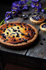 tart with fresh blueberries and sour cream