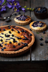 tart with fresh blueberries and sour cream