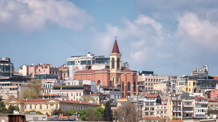 Naklejka premium Rear View Of Church of St. Anthony of Padua at Beyoglu, Istanbul, Turkey