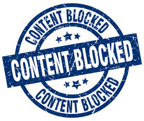 content blocked blue round grunge stamp