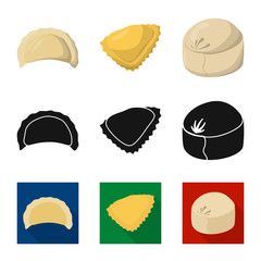 Vector design of products  and cooking logo. Collection of products  and appetizer vector icon for stock.