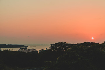 Airbnb lead us to nice house with beautiful sunset in Okinawa, Japan