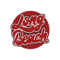 Long beach. Vector handwrittem lettering isolated .