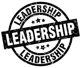 leadership round grunge black stamp