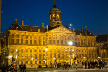 Amsterdam/Netherlands, April 06, 2019: Old Amsterdam Night Streets