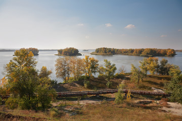 Panorama, islands on the river