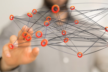 Obraz na płótnie Canvas connection concept 3d networking tech