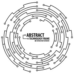 Abstract technology round frame