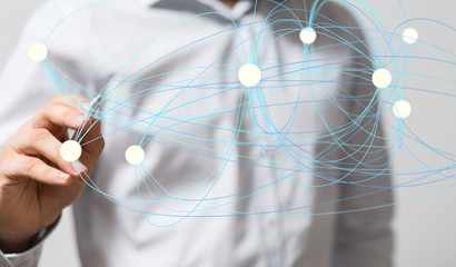 communication network  digital workforce 3d