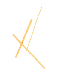 Wooden stick stirrers sticks on an isolated white background