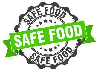 safe food stamp. sign. seal