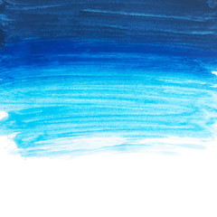 Fototapeta na wymiar Hand painted blue watercolor background. Watercolor wash