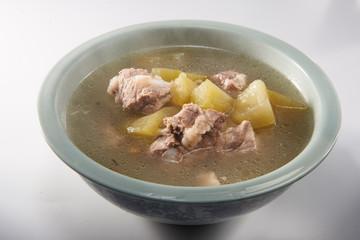 Delicious Chinese cuisine, melon ribs soup