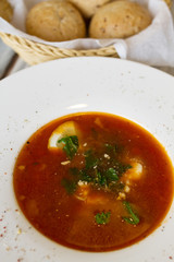 Ukrainian or Russian borscht soup