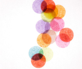 Many colorful circles on a white background. Wallpaper