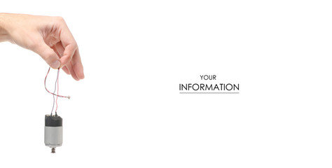 Small engine industry in hand pattern on white background isolation