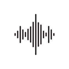 Sound wave icon flat vector music