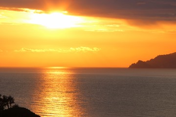 sunset over the sea